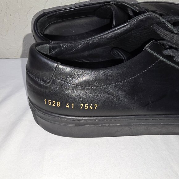 Common Projects Men's Original Achilles Low Black Leather Sneaker US 8 EUR 41 - Picture 6 of 11